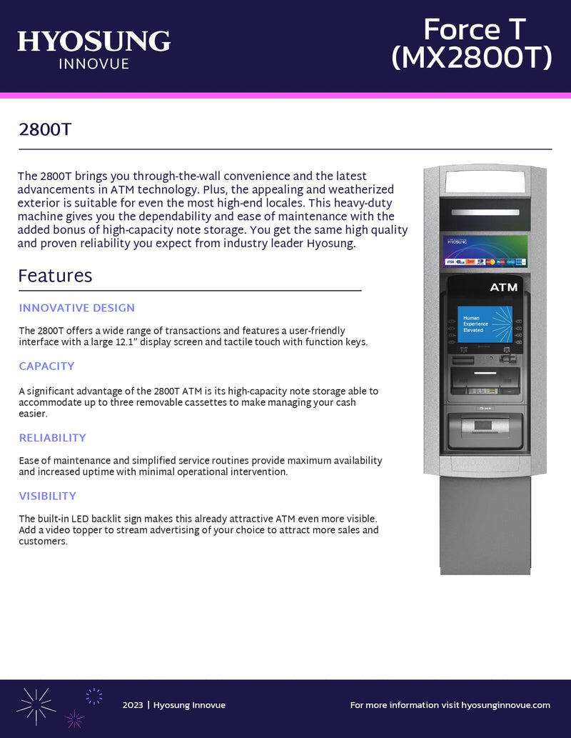 Hyosung MX 2800SE Force ATM for Sale National ATM Systems